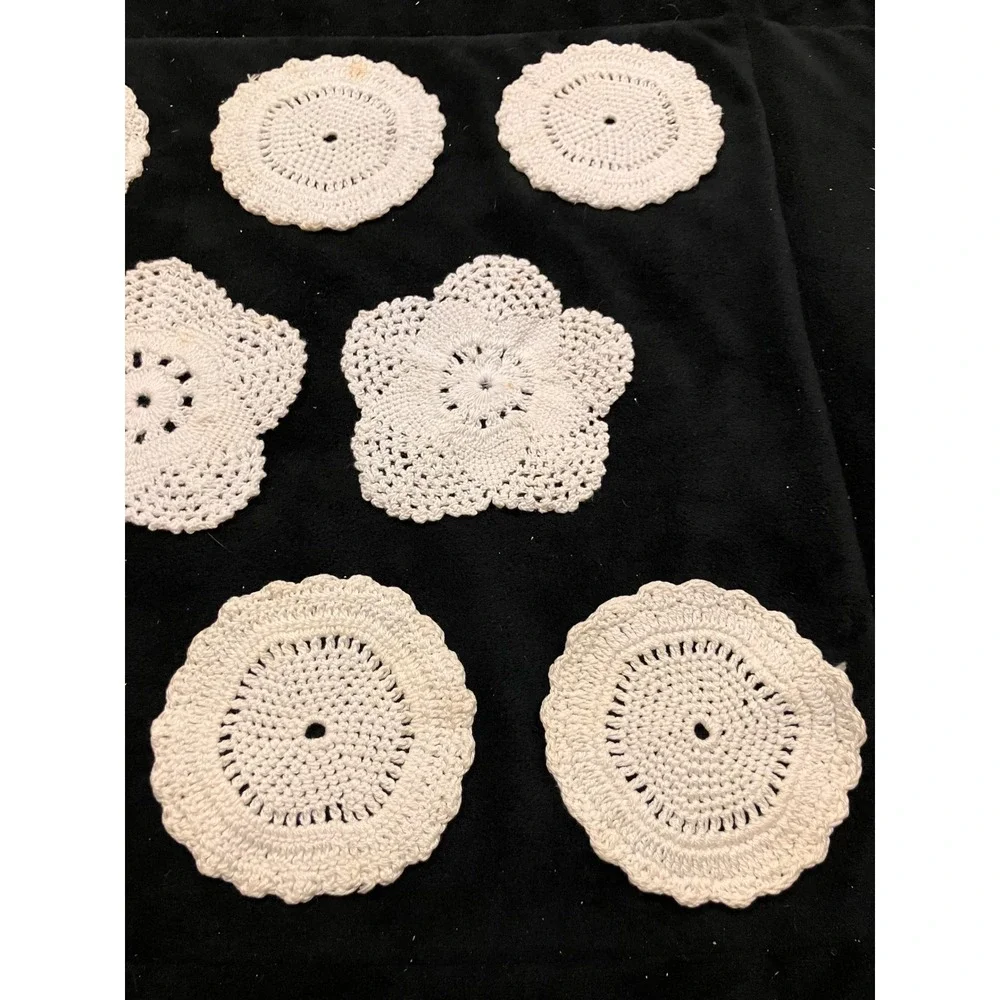 Handmade Crochet Doilies White Set of 8 Handmade Vintage Style